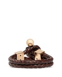 Givenchy | Brown Whip Braid Leather Bracelet | Lyst