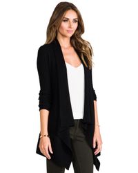 Autumn Cashmere Rib Drape Cardigan In Black In Black Lyst