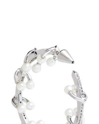 Eddie Borgo | Metallic Crystal Pavé Pearl Orbit Hoop Earrings | Lyst