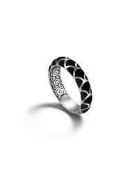 John Hardy | Band Ring With Black Enamel | Lyst