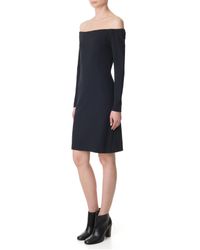 Tibi Black Viscose Crepe Off-the-shoulder Dress