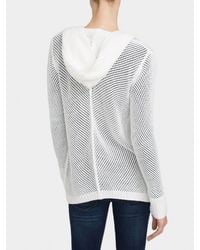 White + Warren White Lace Chevron Sweater