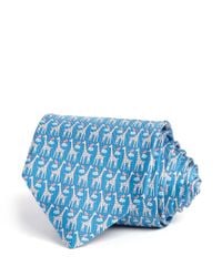 Ferragamo | Blue Giraffe Classic Tie for Men | Lyst