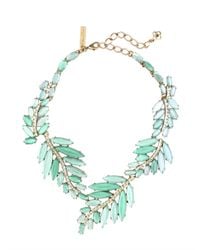 Oscar de la Renta | Green Marquise Stone Resin Leaf Necklace | Lyst