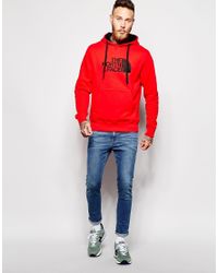 The North Face Hoodie With Tnf Logo In Red For Men Lyst