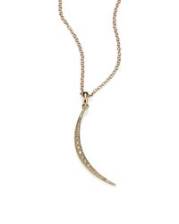 Mizuki | Metallic Icicle Diamond & 14k Yellow Gold Half Moon Necklace | Lyst