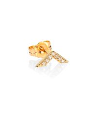 Sydney Evan | Metallic Diamond & 14k Yellow Gold Chevron Single Stud Earring | Lyst