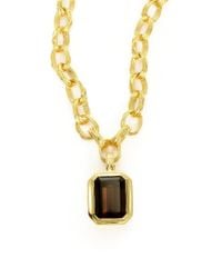 Slane | Metallic Aura Smoky Topaz Pendant | Lyst