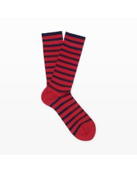 Club Monaco | Red Sport Stripe Sock for Men | Lyst