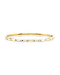 Anne Sisteron - Metallic 14kt Yellow Gold Sparkle Half Diamond Bangle Bracelet - Lyst