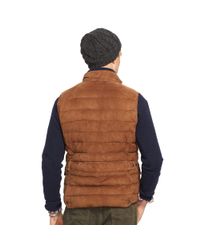 Ralph Lauren Quilted Suede Vest in Brown for Men - Lyst