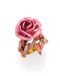Erickson Beamon | Pink Enamel & Swarovski Crystal Urban Jungle Wrap Ring | Lyst
