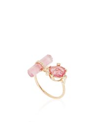 Jacquie Aiche | Freeform And Raw Pink Tourmaline Pave Bar Ring | Lyst