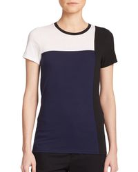 VINCE | Blue Colorblock Tee | Lyst
