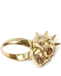 Alexander McQueen | Metallic Punk Skull Ring | Lyst