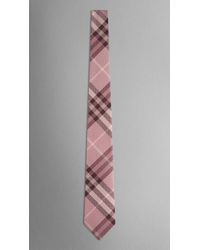 burberry pink check tie