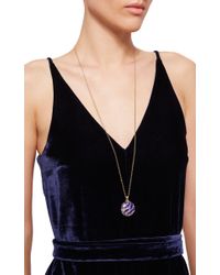 Monica Rich Kosann | 18k Yellow Gold "one Of A Kind" School Of Fish Charm With Blue Lapis Triplet And Single Pave Diamond Fish Necklace | Lyst