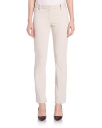 Theory | Gray Treeca Slim Twill Stretch-cotton Pants | Lyst