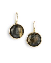 Ippolita | Metallic Lollipop Hematite, Rutilated Quartz & 18K Yellow Gold Large Doublet Drop Earrings | Lyst