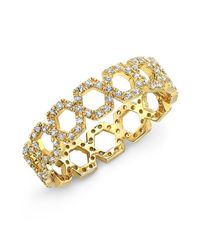Anne Sisteron - 14kt Yellow Gold Diamond Mini Lattice Ring - Lyst