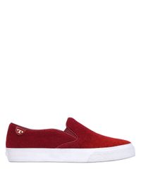 Tory Burch | Red Rudy Gradient Wool Slip-on Sneakers | Lyst