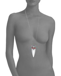 Alexis Bittar | Metallic Coral Deco Lucite, Enamel & Crystal Bedarra Pendant Necklace | Lyst