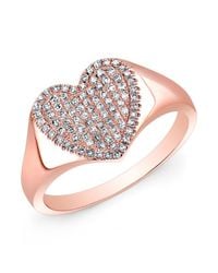 Anne Sisteron - Pink 14kt Rose Gold Diamond Rachel Heart Ring - Lyst