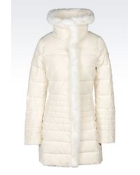 Armani Jeans | White Down Coat | Lyst