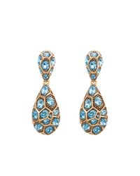 Oscar de la Renta | Blue Pave Crystal Geometric Earrings | Lyst