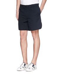 Maison Kitsuné | Blue Stripe Cotton Seersucker Shorts for Men | Lyst