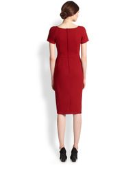 Dolce & Gabbana | Red Wool Crepe Scoopneck Dress | Lyst