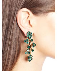 Oscar de la Renta | Metallic Jade Swarovski Crystal Branch Earrings | Lyst
