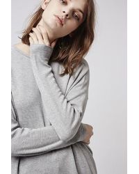 TOPSHOP Gray Clean Pleat Sweatshirt