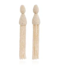 Oscar de la Renta | White Ivory Tassel Earrings | Lyst
