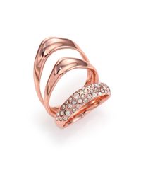 Alexis Bittar | Pink Miss Havisham Liquid Crystal Triple-band Ring/rose Goldtone | Lyst