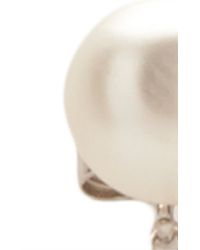 Ferragamo | White Long Ivory Pearl & Crystal Earring | Lyst