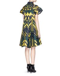 Sacai | Blue Woven Chevron-Print Dress | Lyst