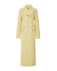 Marni Yellow Cotton Crepe Double Breasted Long Coat