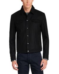 HUGO Leather Plain-coloured Extra-slim-fit Jacket In New Wool: 'addys' in  Black for Men - Lyst