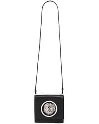 Versus | Black Metal Lion Logo Leather Shoulder Bag | Lyst