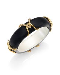 Alexis Bittar | Black Kinshasa Lucite & Pave Crystal X Motif Bangle Bracelet | Lyst