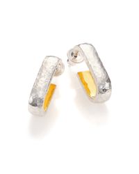 Gurhan | Metallic Hoopla 24k Yellow Gold & Sterling Silver Geometric Hoop Earrings/0.8 | Lyst