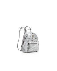 mcm mini backpack silver