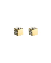 Eddie Borgo | Metallic Pavã© Cube Studs In Gold | Lyst