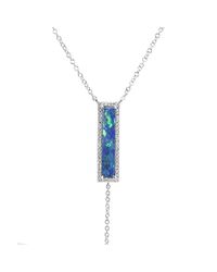 Anne Sisteron - Blue 14kt White Gold Diamond Turquoise Triple Triangle Necklace - Lyst
