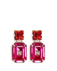 Valentino | Pink Bi-colour Rhinestone Earrings | Lyst