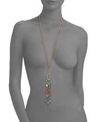 Alexis Bittar | Metallic Elements Moonlight Amazonite & Crystal Lariat Pendant Necklace | Lyst