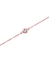 Anne Sisteron | Pink 14kt Rose Gold Diamond Solitaire Bracelet | Lyst