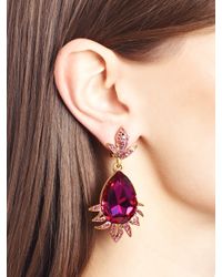 Oscar de la Renta | Red Swarovski Crystal Teardrop Earrings | Lyst