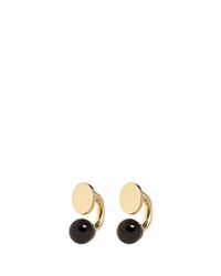 Chloé | Black 'darcey' Swarovski Pearl Flat Stud Earrings | Lyst